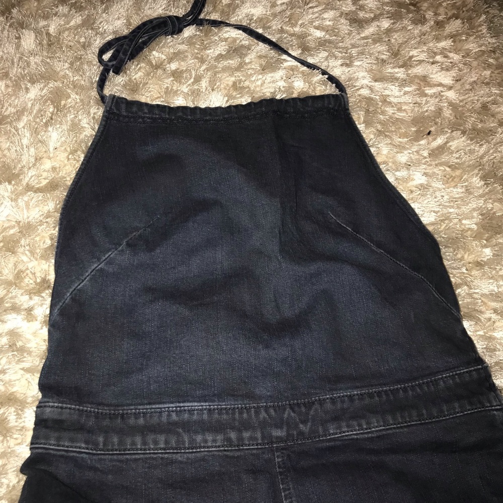 Free people stretchy jean halter romper
